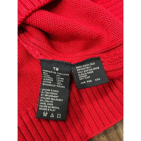 Nautica Red Crewneck Cotton Wool Sweater Sz XL - Picture 6 of 8